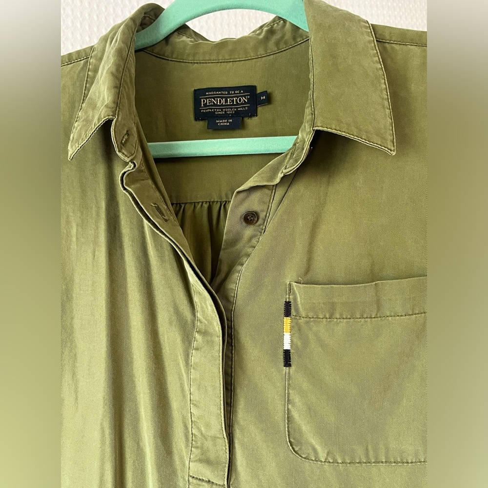 PENDLETON Women's Sleeveless embroidered Medallion Dress;Olive/army green medium - Picture 5 of 11